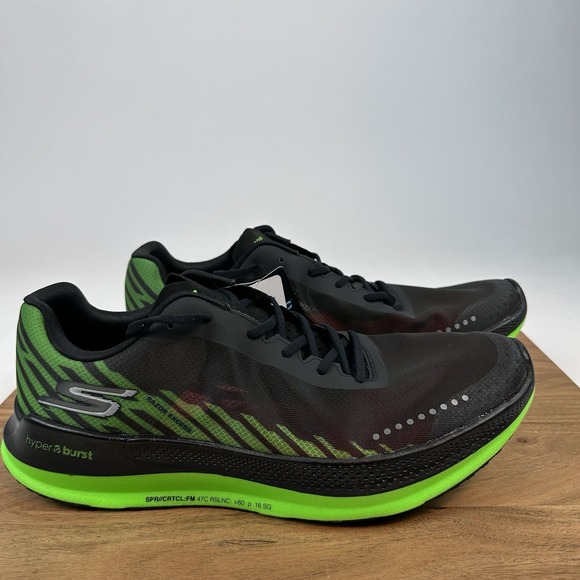 New NIB Mens Skechers Go Run Razor Excess Black Athletic Sneakers Shoes Sz 11 M - Picture 1 of 8